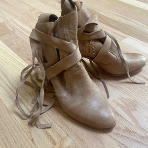 Free People Slouchy Wrap Fringe booties